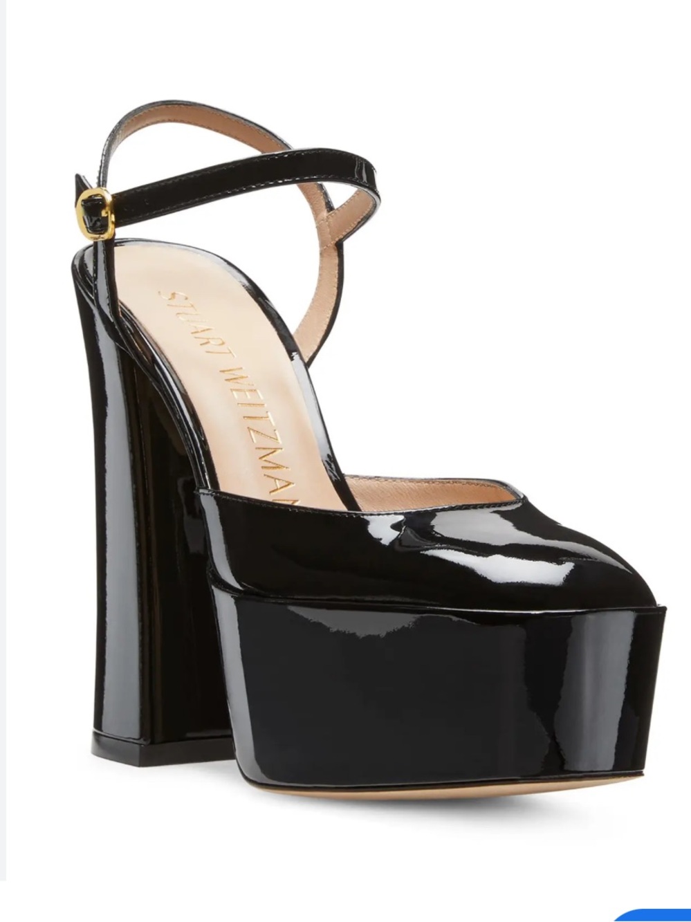 Stuart Weitzman Skyhigh Black Patent Leather Platforms size 6.5